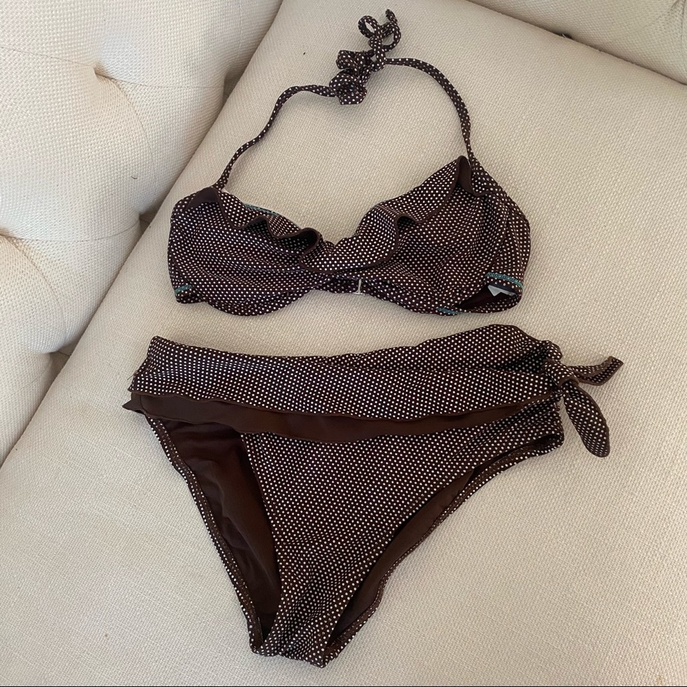 VM Brown & White Polka Dot Bikini